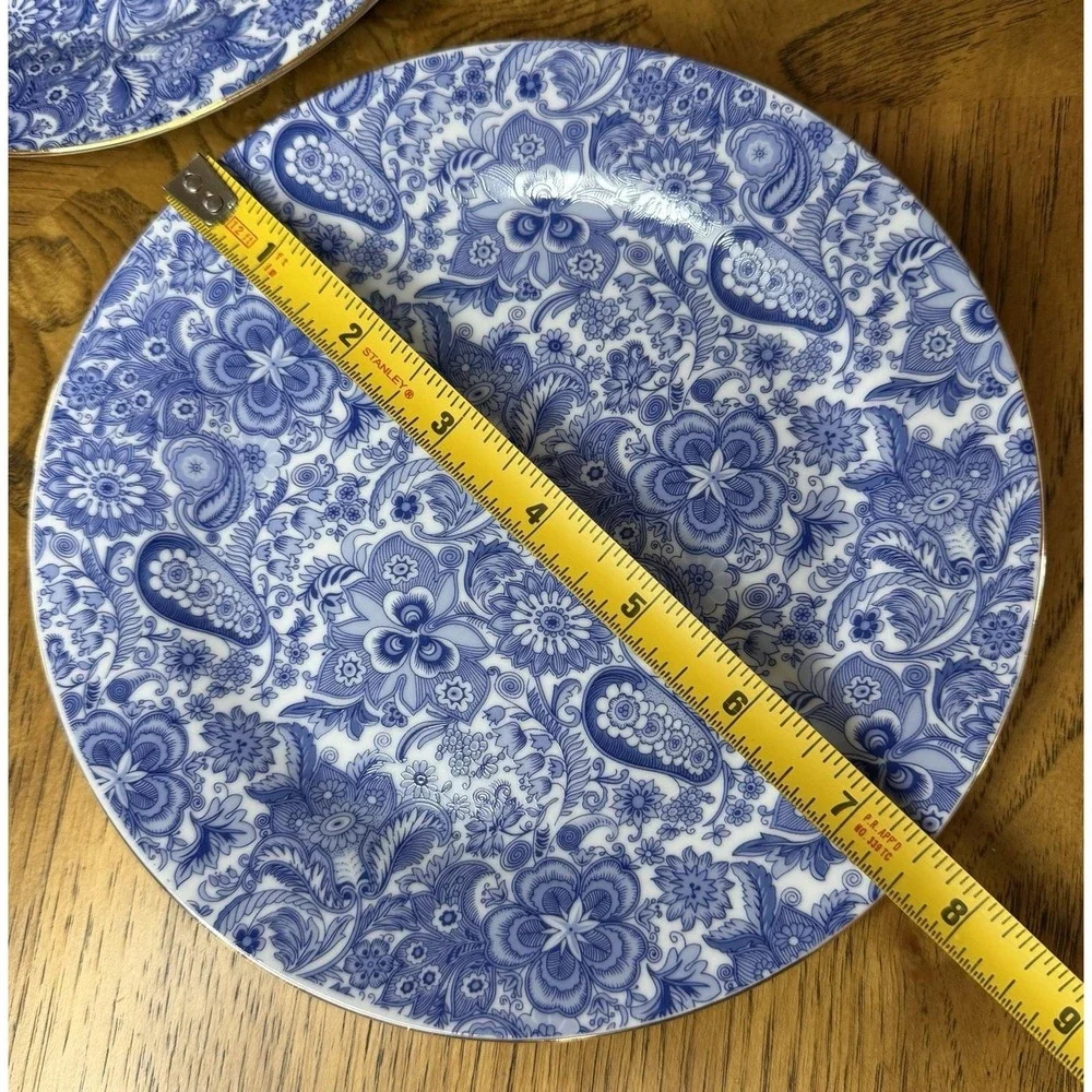 5‎ Antique Reflections J Godinger Blue Floral Dessert Plate 7.5